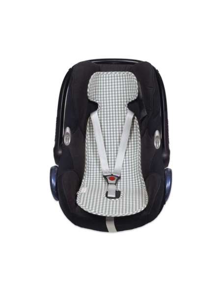 Colchoneta Silla de Auto Cuadro Vichy Matcha col. Praliné 1120800786 Walking Mum