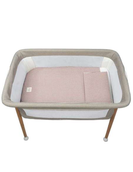 Set Vestidura minicuna edredón+ Bajera + Almohada Rayas Moka col. Praliné 1120800732 Walking Mum