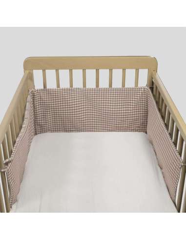 Protector Cuna 120x60cm Rayas Moka...