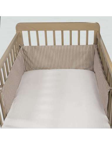 Protector Cuna 120x60cm Rayas Moka...