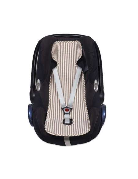 Colchoneta Silla de Auto Rayas Moka col. Praliné 1120800787 Walking Mum