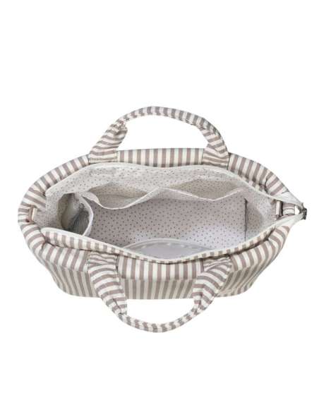 Bolso Organizador Rayas Moka col. Praliné 1120800666 Walking Mum