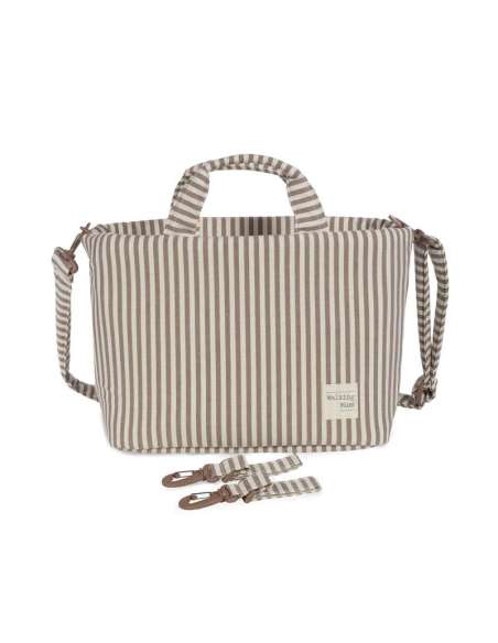 Bolso Organizador Rayas Moka col. Praliné 1120800666 Walking Mum