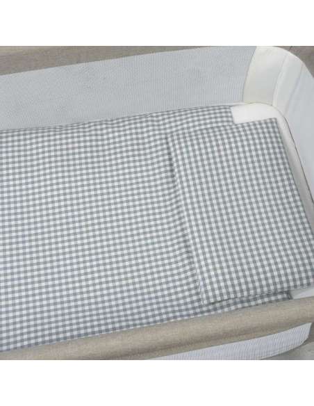 Set Vestidura minicuna edredón+ Bajera + Almohada Rayas Matcha col. Praliné 1120800733 Walking Mum