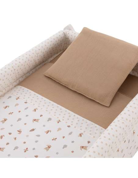 Minicuna Tijera Madera Senda Beige/Blanco 55x87x74cm Cambrass