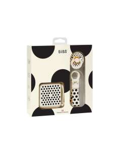 Set de Regalo BIBS Baby Soothe & Go Polka Ivory/Black Tutete