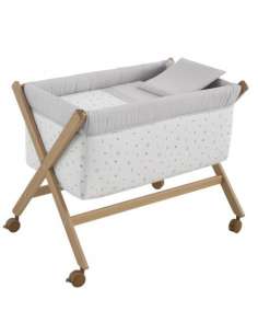 Minicuna Tijera Madera Ardi Gris/Natural 55x87x74cm Cambrass