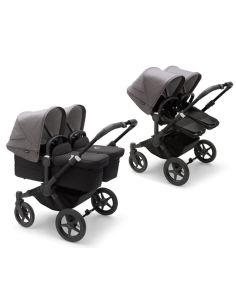 Cochecito Duo Donkey 5 Gemelar con Chasis en negro y base...