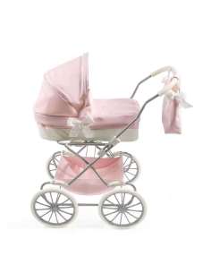 COCHECITO CLÁSICO ROSA/BLANCO POLIPIEL LA NINA 2