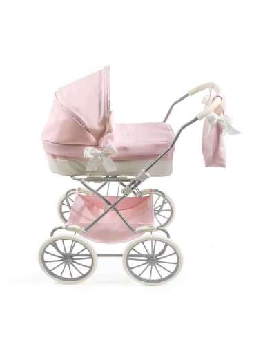 COCHECITO CLÁSICO ROSA/BLANCO POLIPIEL LA NINA