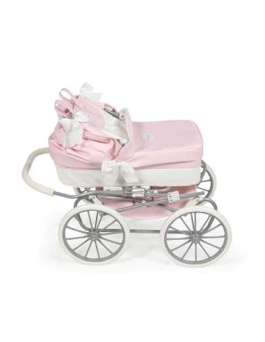 COCHECITO CLÁSICO ROSA/BLANCO POLIPIEL LA NINA