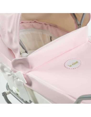 COCHECITO CLÁSICO ROSA/BLANCO POLIPIEL LA NINA