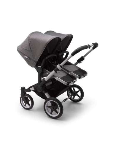 Bugaboo Donkey 3 Gemelar Chasis Aluminio/Base Gris Melange Completo