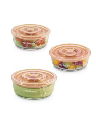 SET 3 RECIPIENTES VIDRIO NATURROUND BUNNY MINILAND 89271