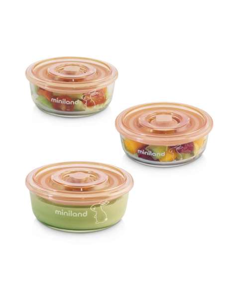 SET 3 RECIPIENTES VIDRIO NATURROUND BUNNY MINILAND 89271