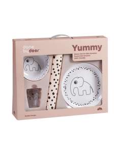 SET VAJILLA CON BABERO HAPPY DOTS 2