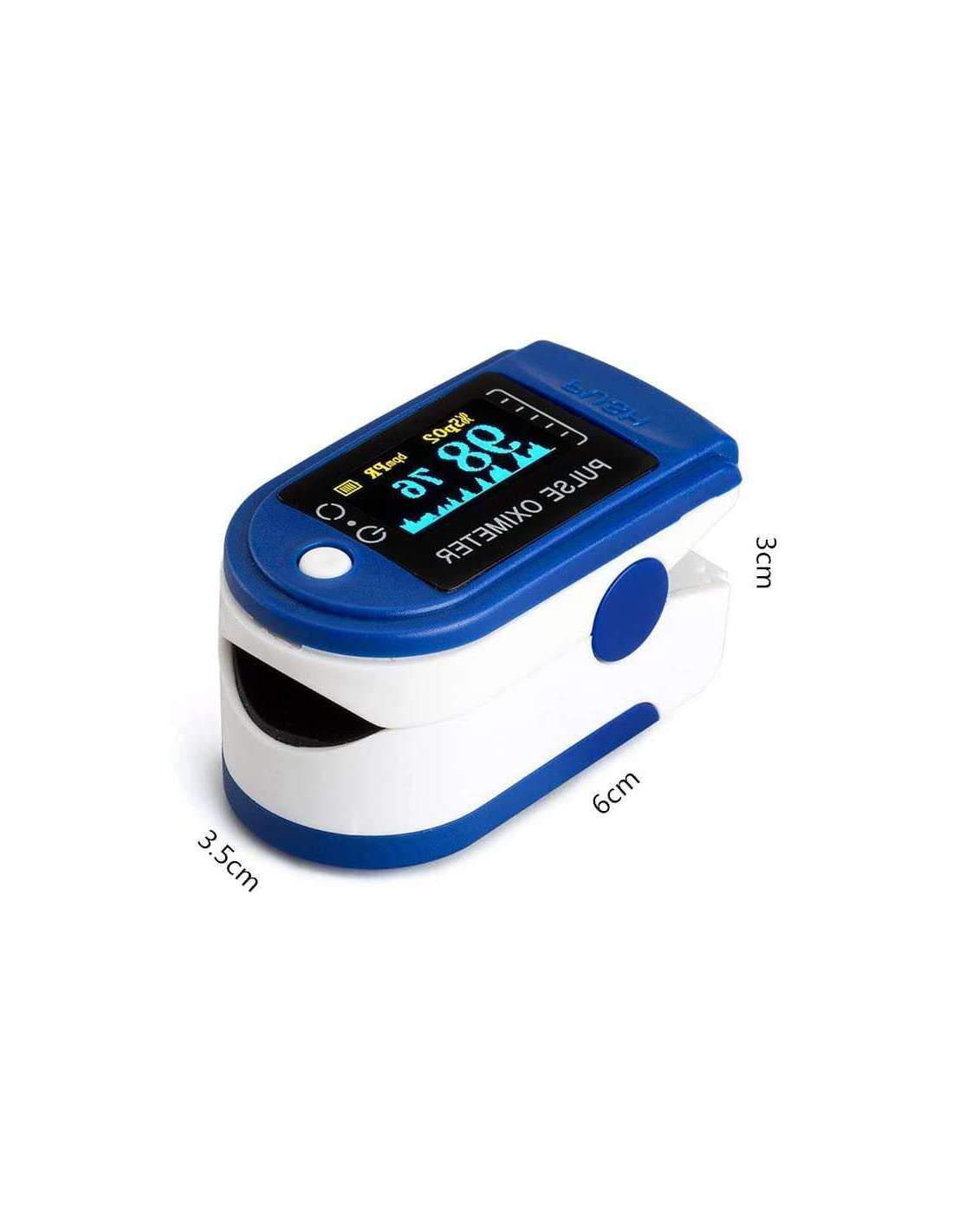 Oxímetro dedo, Pulsioximetro de dedo portátil para mediciones de pulso (PR)  y saturación de oxígeno (SpO2) 