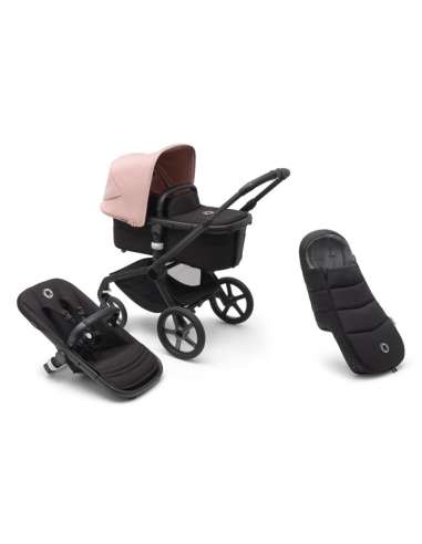 BUGABOO FOX 5 NEGRO/ NEGRO/ ROSA AMANECER + SACO